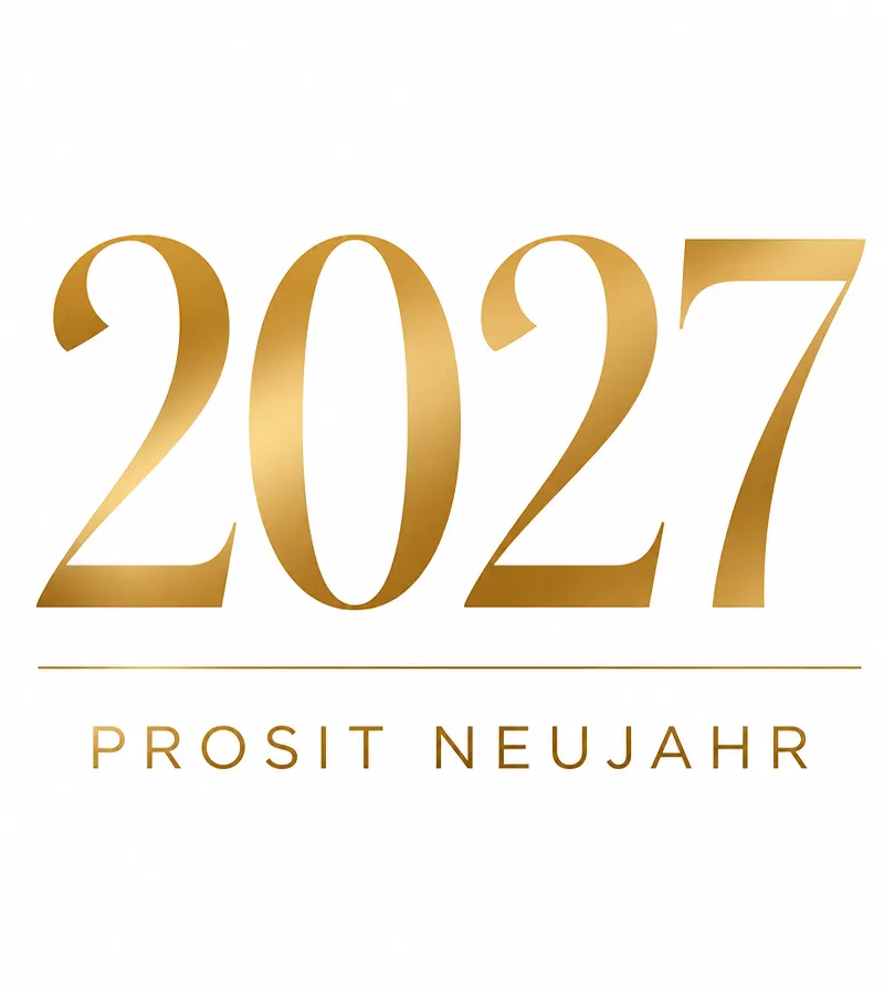 Neujahrs-Etikett mit Jahreszahl