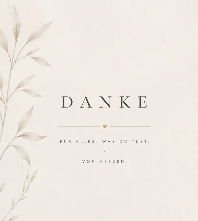 Dankeschön-Etikett schlicht und edel