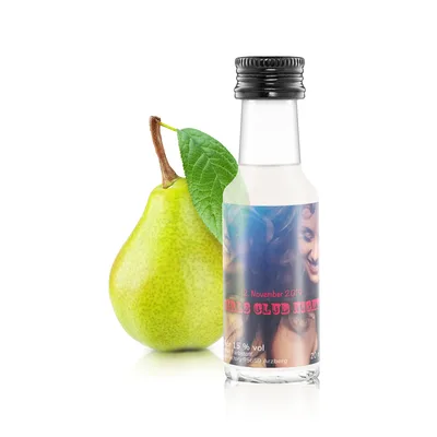 mini birnenbrand schnaps mit eigenem etikett likoerfactory