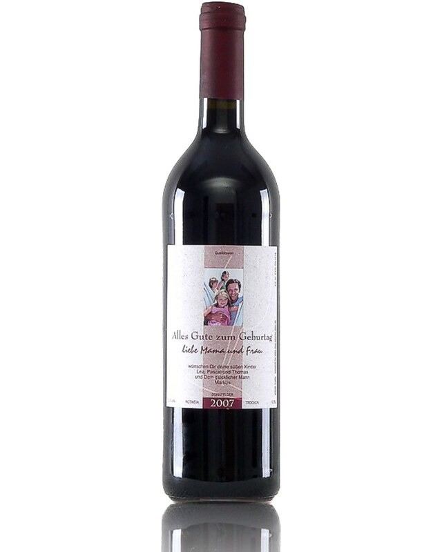 Rotwein 0,75 l mit personalisiertem Etikett